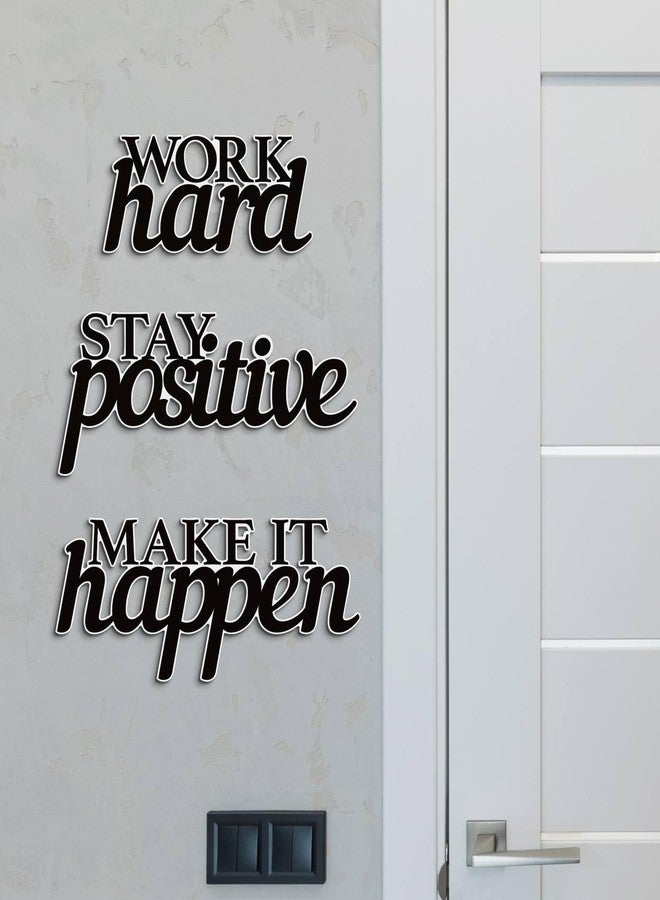 Putuo Decor Motivational Wall Decor Set of 3, Inspirational Wall Art “Work Hard Stay Positive Make It Happen” Positive Quotes Wall Decor for Home Office Dorm Classroom Decor - Image 5